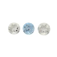 0.30ct Serenite & Electric Blue Topaz (N) Brilliant Round Approx 3mm, (Pack of 3)