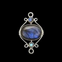 925 Sterling Silver Connector With 16.32cts Labradorite 