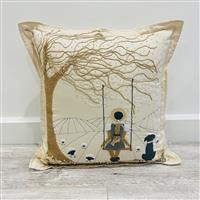 Delphine Brooks Rustic Home Girl on the Swing Cushion Kit: Instructions, Felt x 3, Fabric (0.5m) & Hessian Haberdashery