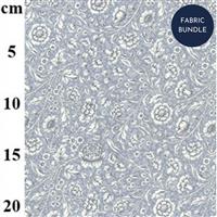 Small Floral Silver Cotton Poplin Fabric Bundle (2m)