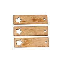 Star Cut Out Blanks, 35x10mm, 2mm thickness with Top Drill (3pcs)