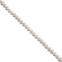 White Shine Shell Pearl Plain Rounds Approx 6mm, 38cm strand