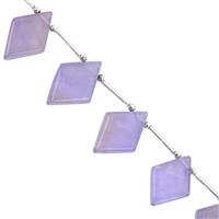 115cts Lavender Fluorite Smooth Rhombus Approx 20x14 to 25x18mm, 15cm Strand With Spacers