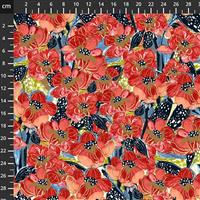 Boho Blooms Poppies Red Fabric 0.5m