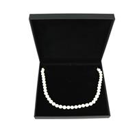 White Freshwater Cultured Faceted Pearls 10-11mm & Sienna Collection Large Necklace Box