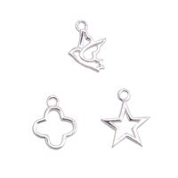 925 Sterling Silver Charm Pack, 3pcs (Clover, Bird and Star) 