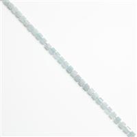 130cts Aquamarine Faceted Cushions Approx 7x5.5mm, 38cm Strand