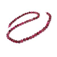 70cts Dyed Fuchsia Tiger Eye Star Cut Rounds Approx 6mm, 38cm Strand
