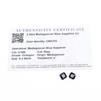 2cts Madagascan Blue Sapphire 6x6mm Step Pack of 2 (U)