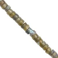 45cts Labradorite Smooth Wheels Approx 3 to 6mm, 20cm Strand