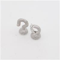 Zinc Alloy Plated Brass Clasp with Cubic Zirconia Approx 38x13mm
