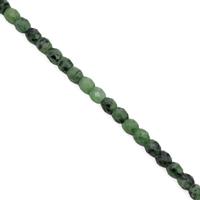 110cts Ruby Zoisite Faceted Drums Approx 6x6mm, 38cm Strand