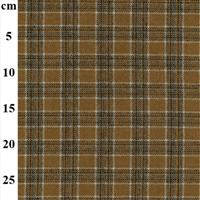 Small Tan Poly Wool Checks Fabric 0.5m