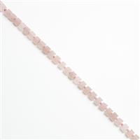 220cts Rose Quartz Faceted Cushions Approx 9x6mm, 38cm