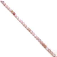 60cts Pink Opal Faceted Rounds Approrx 6mm, 38cm Strand