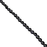 120cts Black Obsidian Puffy Coins Approx 10mm, 38cm Strand