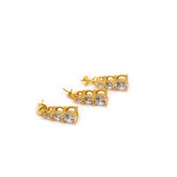 Gold Plated 925 Sterling Silver Triple Cubic Zirconia Bail With Peg (3pcs)