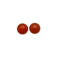 7cts Red Onyx Approx 10x10mm Round Pack of 2