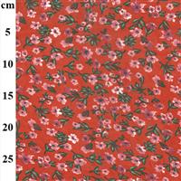 Ditsy Floral Red Chiffon Print Fabric 0.5m