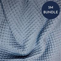 Cotton Waffle Blue Fabric Bundle (5m)