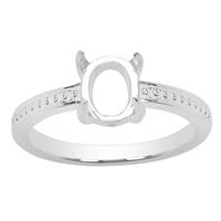 925 Sterling Silver Ring Mount (To fit 8x6mm oval)