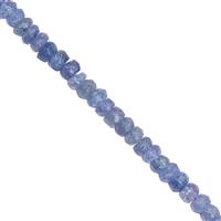 25cts Tanzanite Faceted Rondelles Approx 3 to 4mm, 20cm Strand