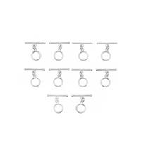 Silver Plated Base Metal Toggle Clasp, 10mmx21mm (10pcs/pack)