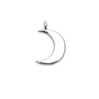 Silver Plated Base Metal Moon Pendant, Approx 14mm