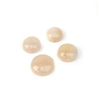 33cts Morganite Cabochon Round Approx 12 to 16mm, (Set Of 4)