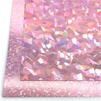A4 HOLGRAPHIC CARD - HOLOGRAPHIC CRYSTAL LOVE MIX PINK  x 10 SHEETS