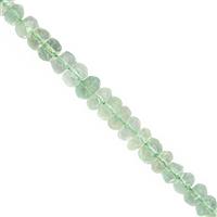 30cts Green Fluorite Graduated Faceted Roundelles Approx 3x1mm to 5.5x3.5mm, 18cm Strand