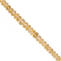 19cts Citrine Faceted Rondelles Approx 3x1.50 to 5x3mm, 15cm Strand 