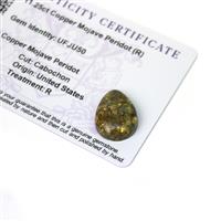 11.25cts Copper Mojave Peridot 20x15mm Pear  (R)