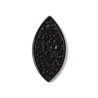 8cts Type A Black Jadeite Carving Pendant Approx 20x40mm 