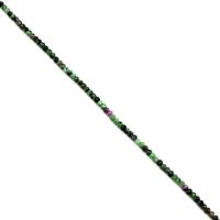15cts Ruby Zoisite Faceted Rondelles Approx 3x2mm, 38cm Strand