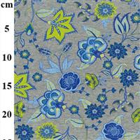 Terry Backed Jersey Blue Floral on Grey Fabric Bundle (2m)