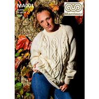 Marriner Long Sleeved Jumper in Aran Yarn Knitting Pattern