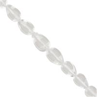 35cts Clear Quartz Smooth Drops Approx 6x4 to11x7mm, 19cm Strand With Spacers