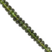 30cts Chrome Diopside Graduated Smooth Roundelles Approx 3x1 to 5x2mm, 20cms Strand