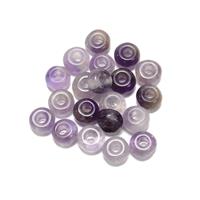 13cts Amethyst Smooth Rondelles with 2mm Drill Hole, Approx 6mm (20pcs)