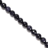  Blue Goldstone Faceted Rounds Approx 14mm, 36cm Strand