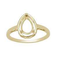 9k Yellow Gold Pear Ring Mount (To fit 9x6mm gemstone)-1Pcs