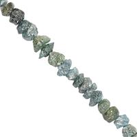 7cts Blue Diamond Rough Nuggets Approx  1 to 3mm, 15cm Strand