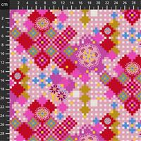 Anna Maria Horner Love Always Pink Flower Pixel Fabric 0.5m