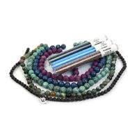 Bright; x5 Strands of Jasperx2 11/0s, 8/0 and 925 Sterling Silver Clasp  