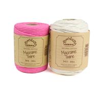 Macrame Pack in Pink and White, Natural Size 34/3 -50m and Rose Pink Size 38/6 - 50m