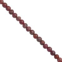 85cts Indian Ruby Plain Rounds Approx 3 to 6mm, 38cm Strand