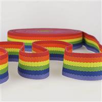 Webbing Multi-Coloured Rainbow 40mm (1m) 