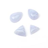 12.5cts Blue Lace Agate Pear & Triangle Cabochons Approx 12-13x8-9mm, 8 - 10mm (Set Of 4)