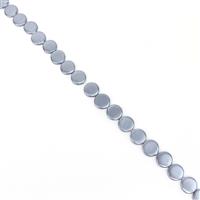 Blue/Grey Coin Shell Pearls Approx 13mm (30pcs)